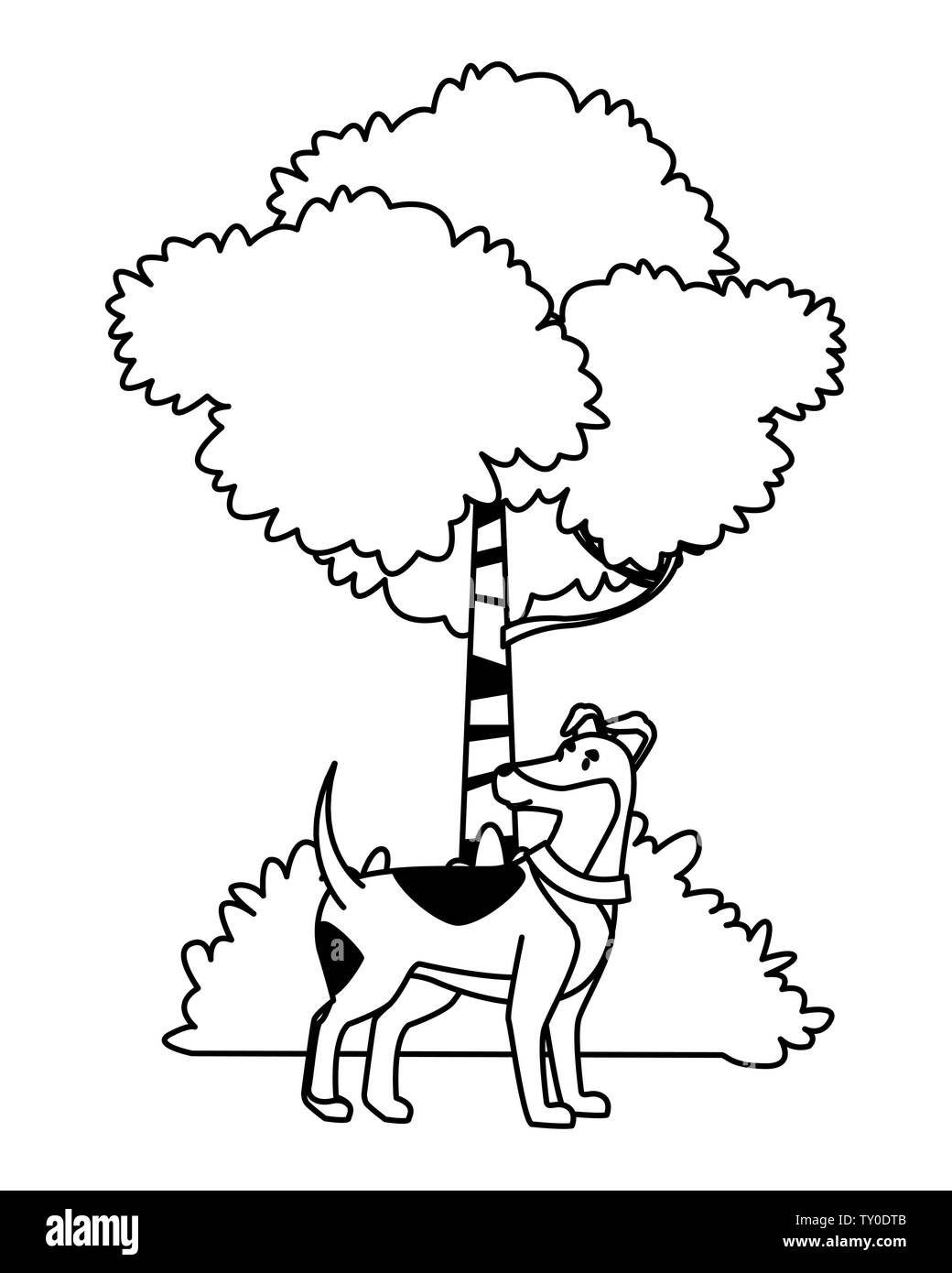 Domestic Animals And Pet Icon In Black And White Stock Vector Art