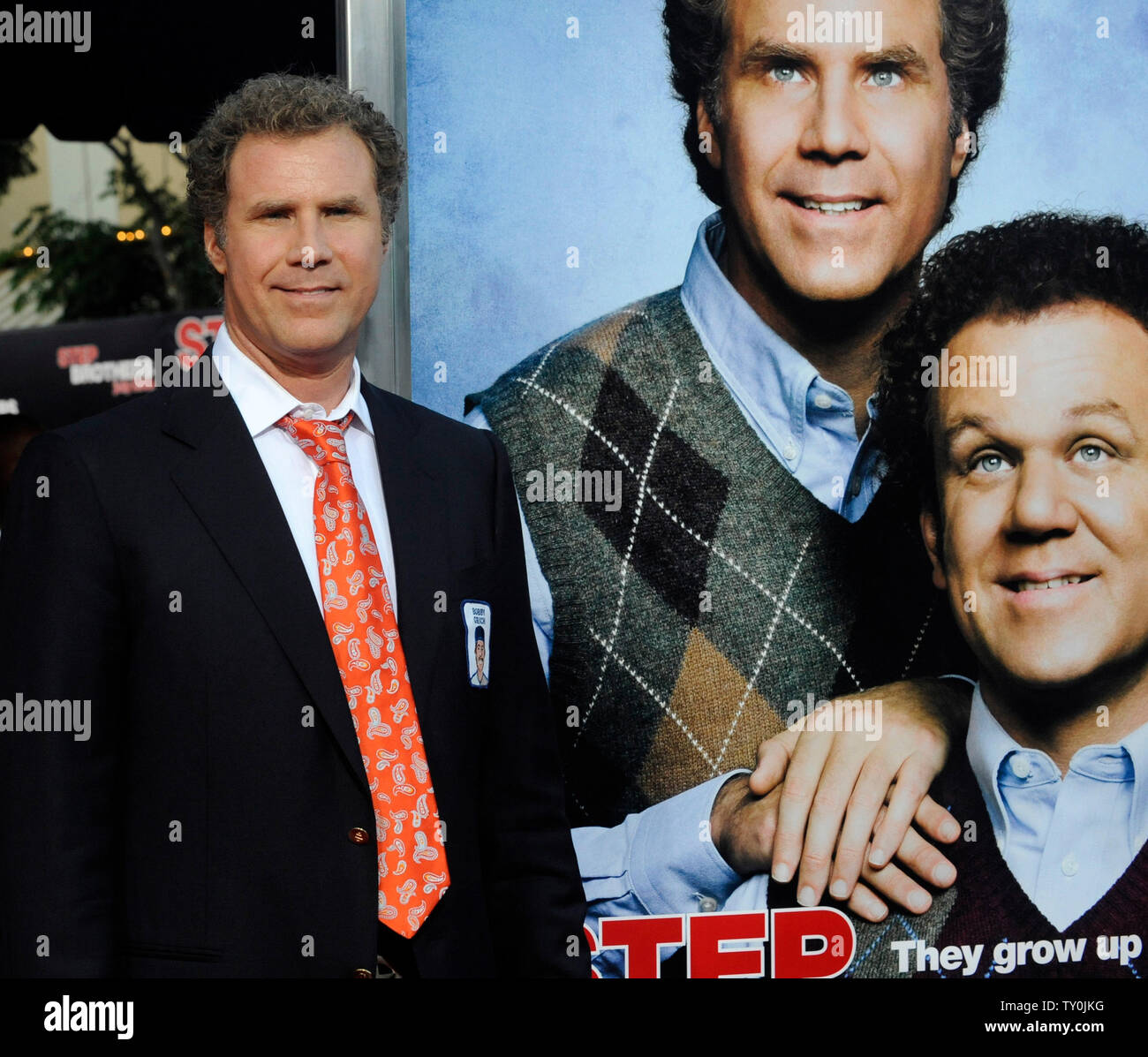 Will Ferrell, a cast member in the motion picture comedy "Step Brothers", attends the premiere of the film in Los Angeles on July 15, 2008. Photo/Jim Ruymen Stock Photo - Alamy
