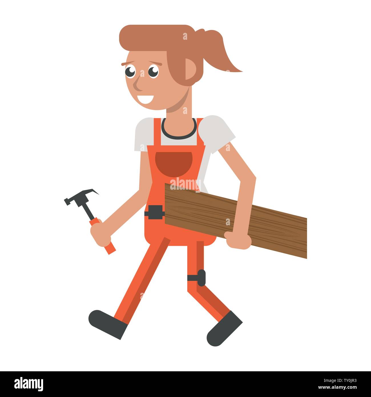Construction worker smiling cartoon isolated Stock Vector Image & Art ...