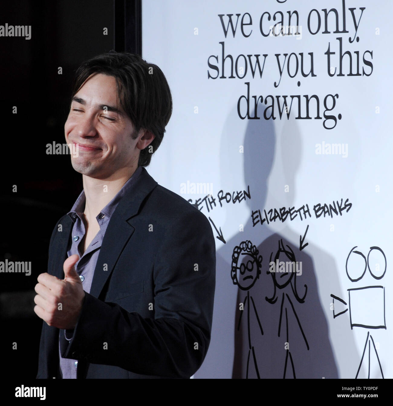 Justin Long, a cast member in the motion picture dramatic comedy Zack and  Miri Make a Porno, attends the premiere of the film at Graumans Chinese  Theatre in the Hollywood section of