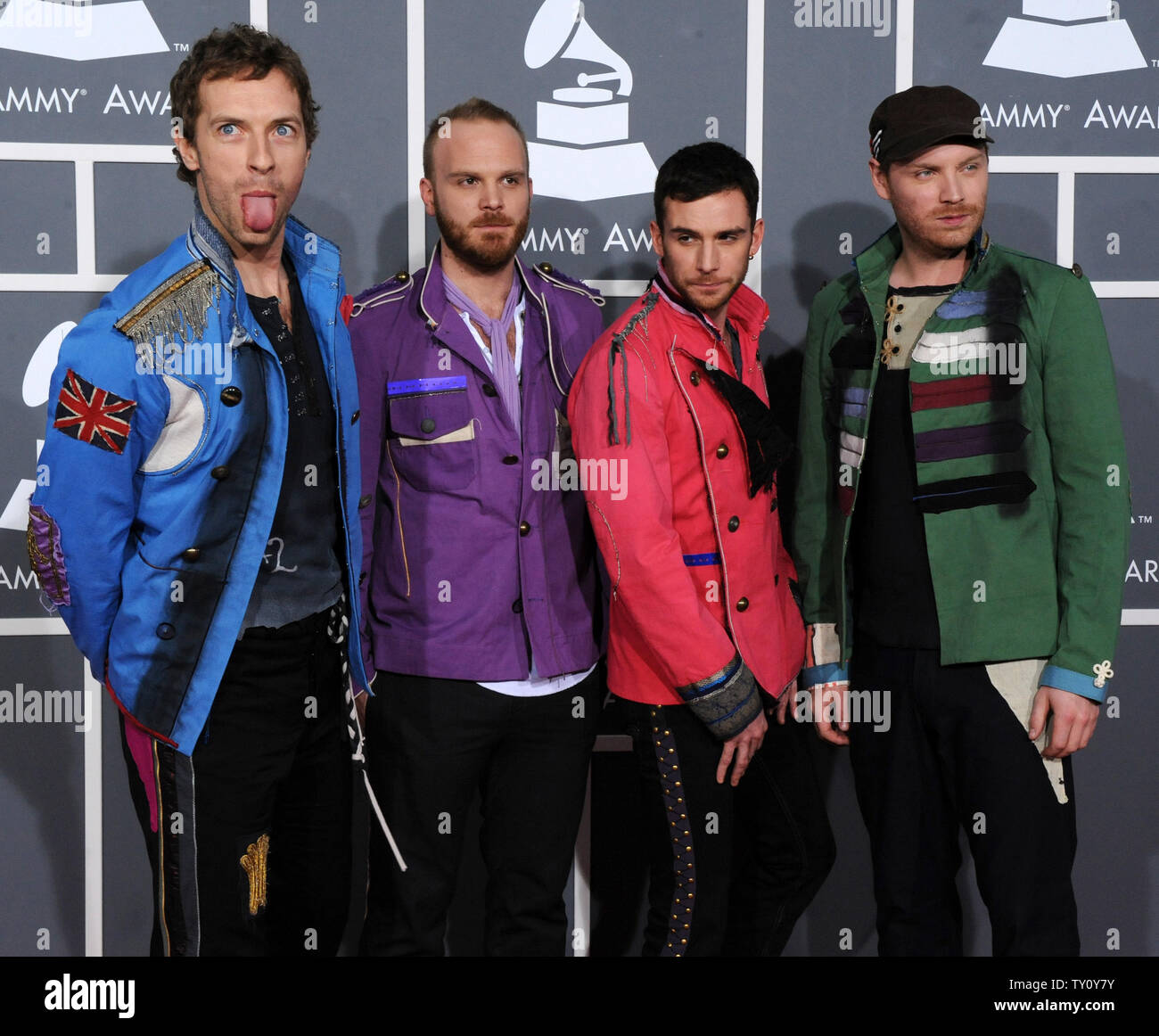 Coldplay Band Members Arrive For The 51st Annual Grammy Awards At 