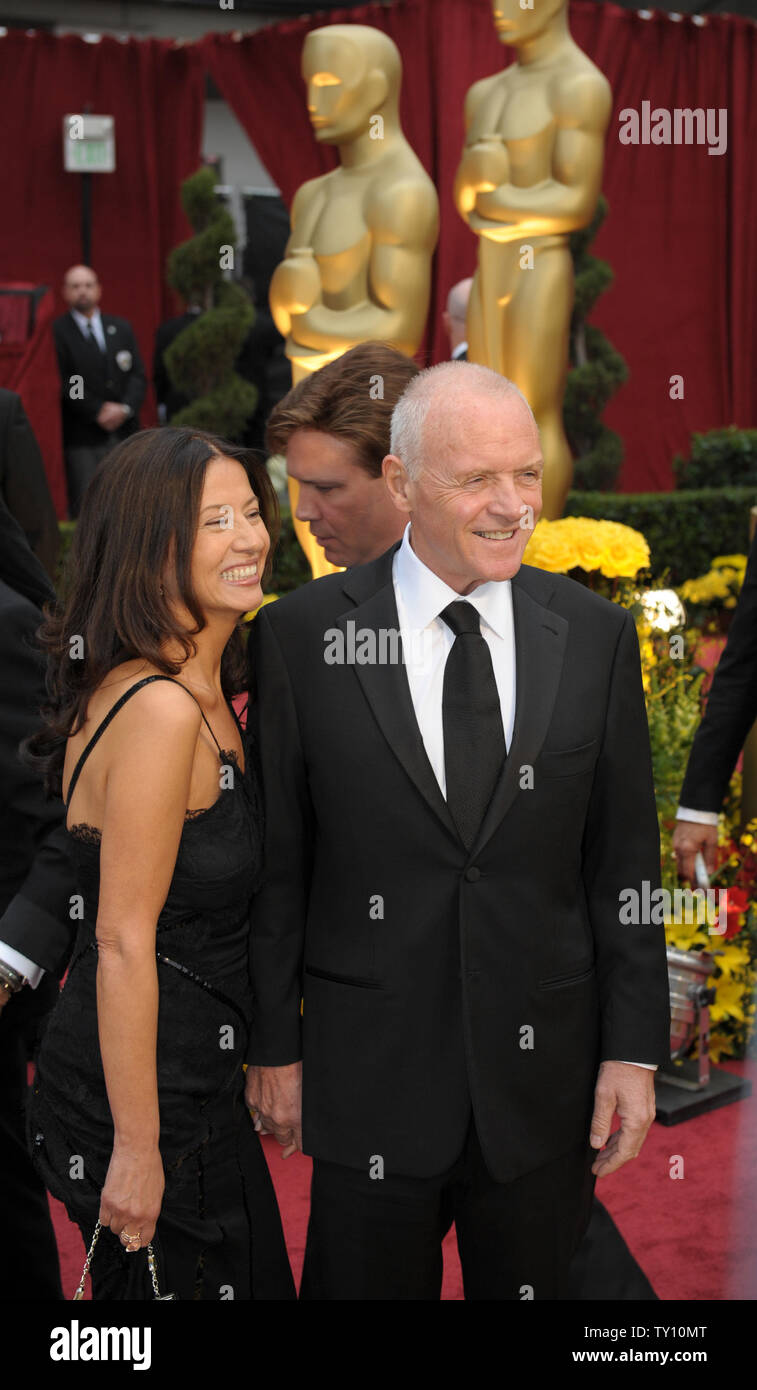 Sir Anthony Hopkins and his wife Stella Arroyave arrive at the 81st