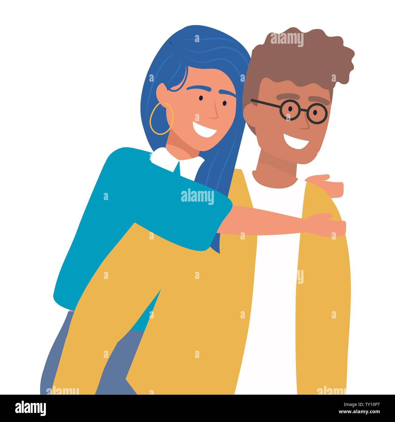 Couple of woman and man cartoon design, Relationship love romance