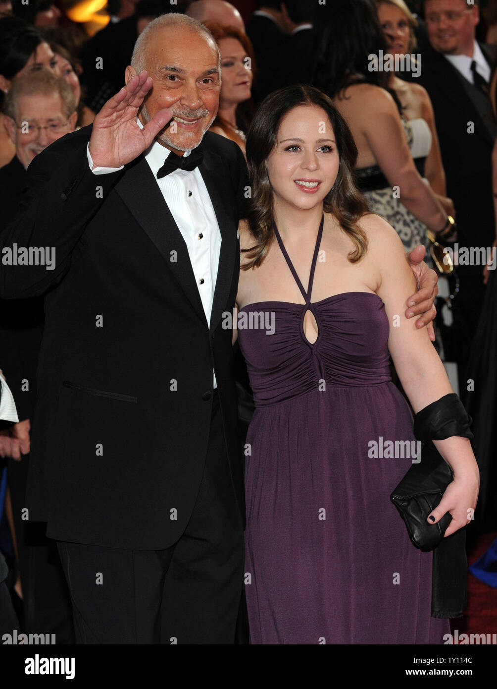 Frank Langella, best actor nominee for 'Frost Nixon,' and his daughter Sarah arrive at the 81st Academy Awards in Hollywood on February 22, 2009.   (UPI Photo/Jim Ruymen) Stock Photo