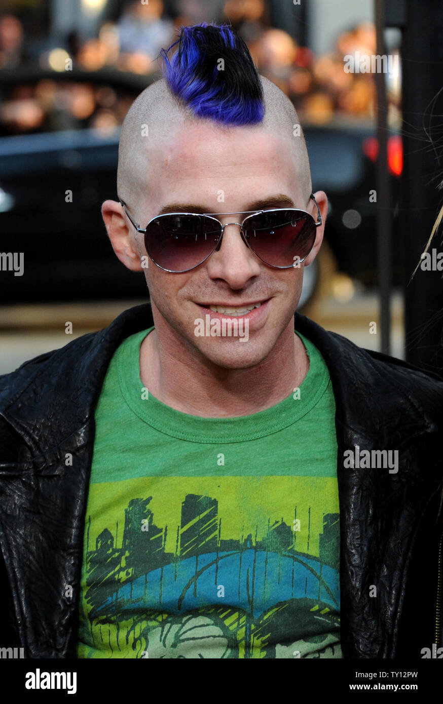 Actor Seth Green sports a mohawk as he attends the premiere of the