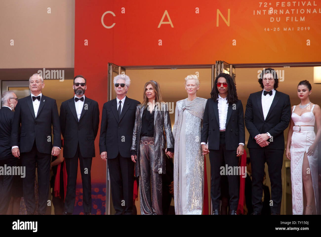 Bill Murray, Carter Logan, Tilda Swinton, Director Jim Jarmusch, Sara Driver,  Luka Sabbat, Adam Driver, Selena Gomez, at the Opening Ceremony and The Dead Don’t Die gala screening at the 72nd Cannes Film Festival Tuesday 14th May 2019, Cannes, France. Photo credit: Doreen Kennedy Stock Photo