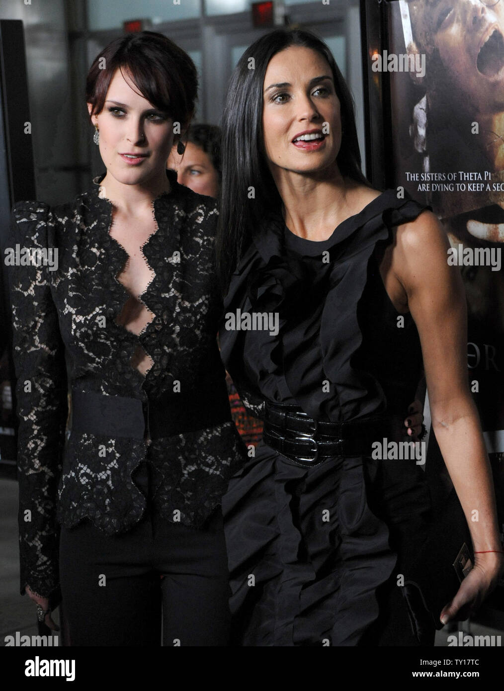 Rumer Willis (L), a cast member in the motion picture horror thriller