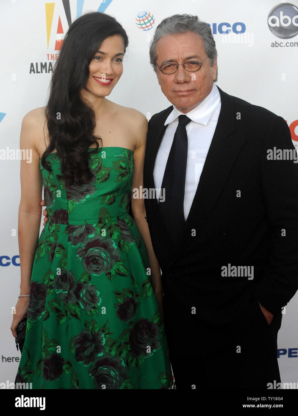 Edward James Olmos and his girlfriend Lymari Nadal arrive for the ALMA ...