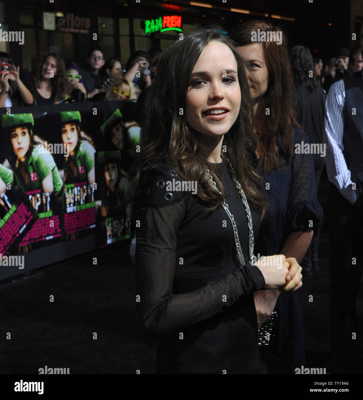 Ellen Page, a cast member in the new motion picture dramatic comedy 'Whip It', attends the premiere of the film at Grauman's Chinese Theatre in the Hollywood section of  Los Angeles on September 29, 2009.     UPI/Jim Ruymen. Stock Photo