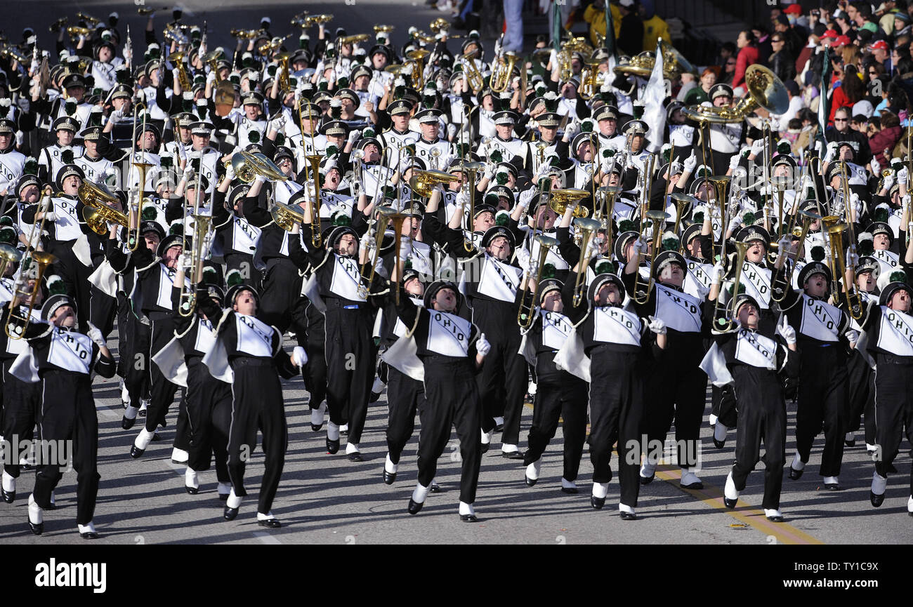 The Ohio University marching band is seen in the 121st Rose Parade in ...