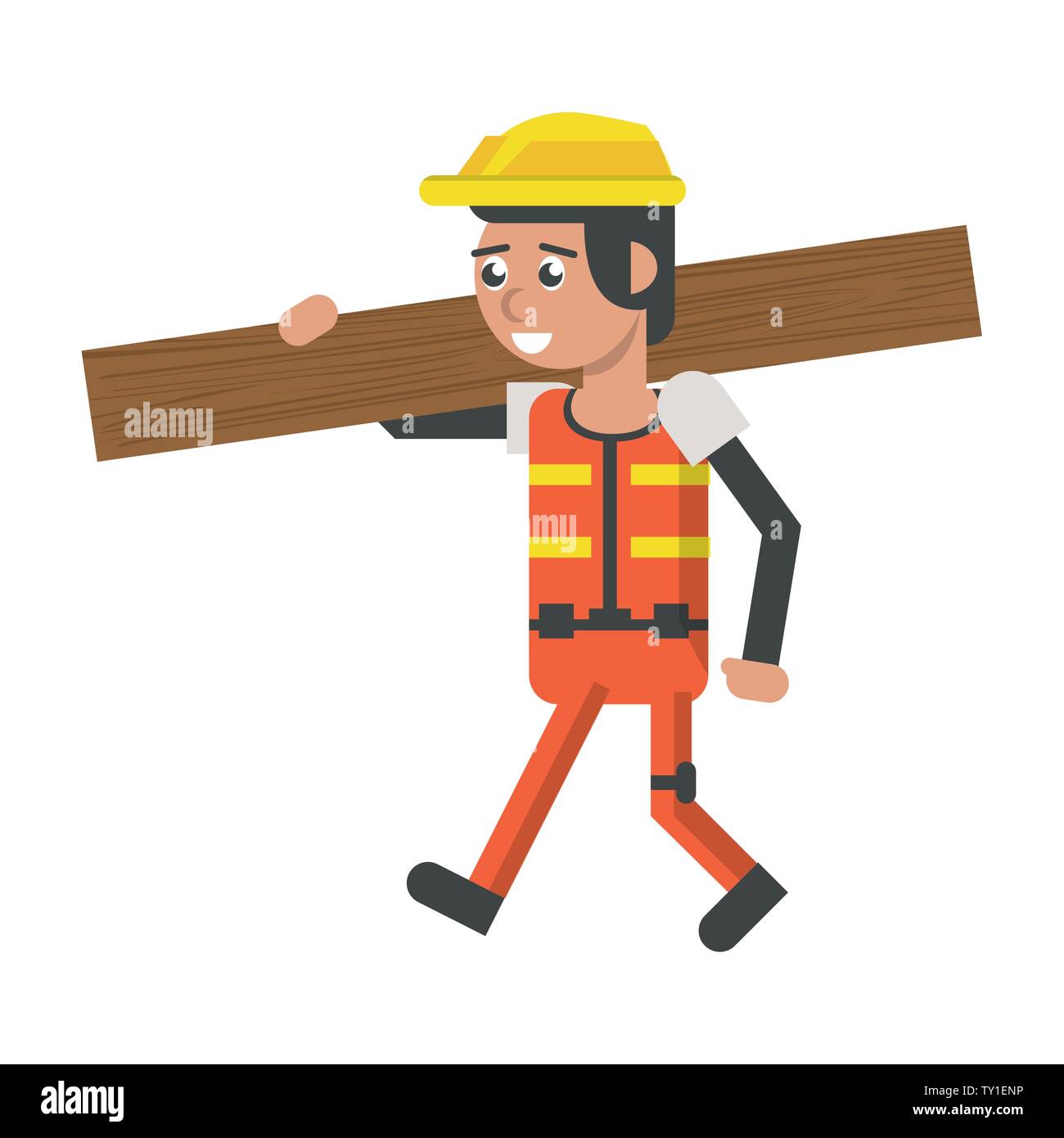 Construction worker smiling cartoon isolated Stock Vector Image & Art ...