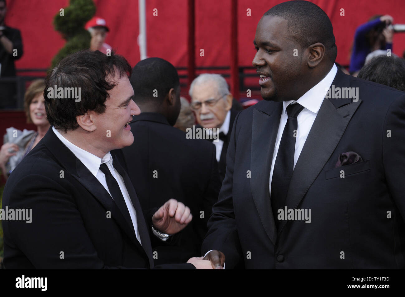 Director of " Inglourious Basterds" Quentin Tarantino (L) and actor