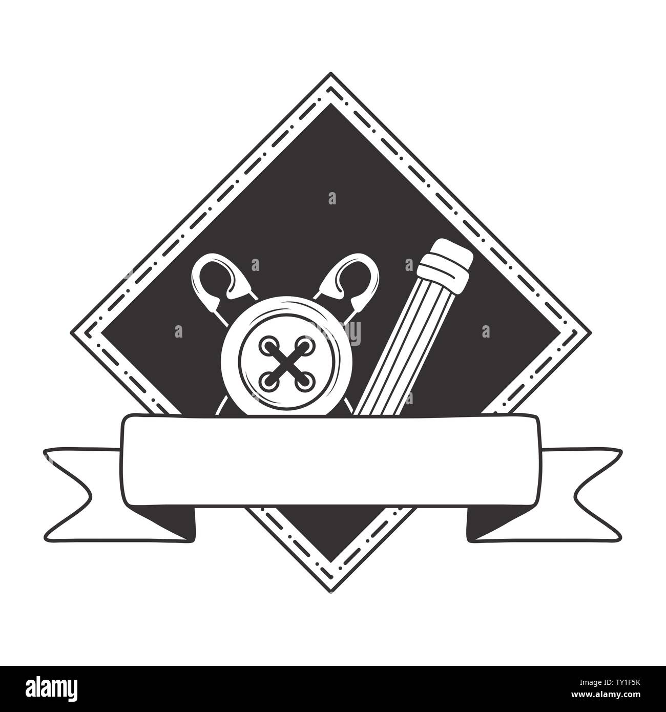 Button pencil and pin design, Tailor shop fashion textile workshop ...