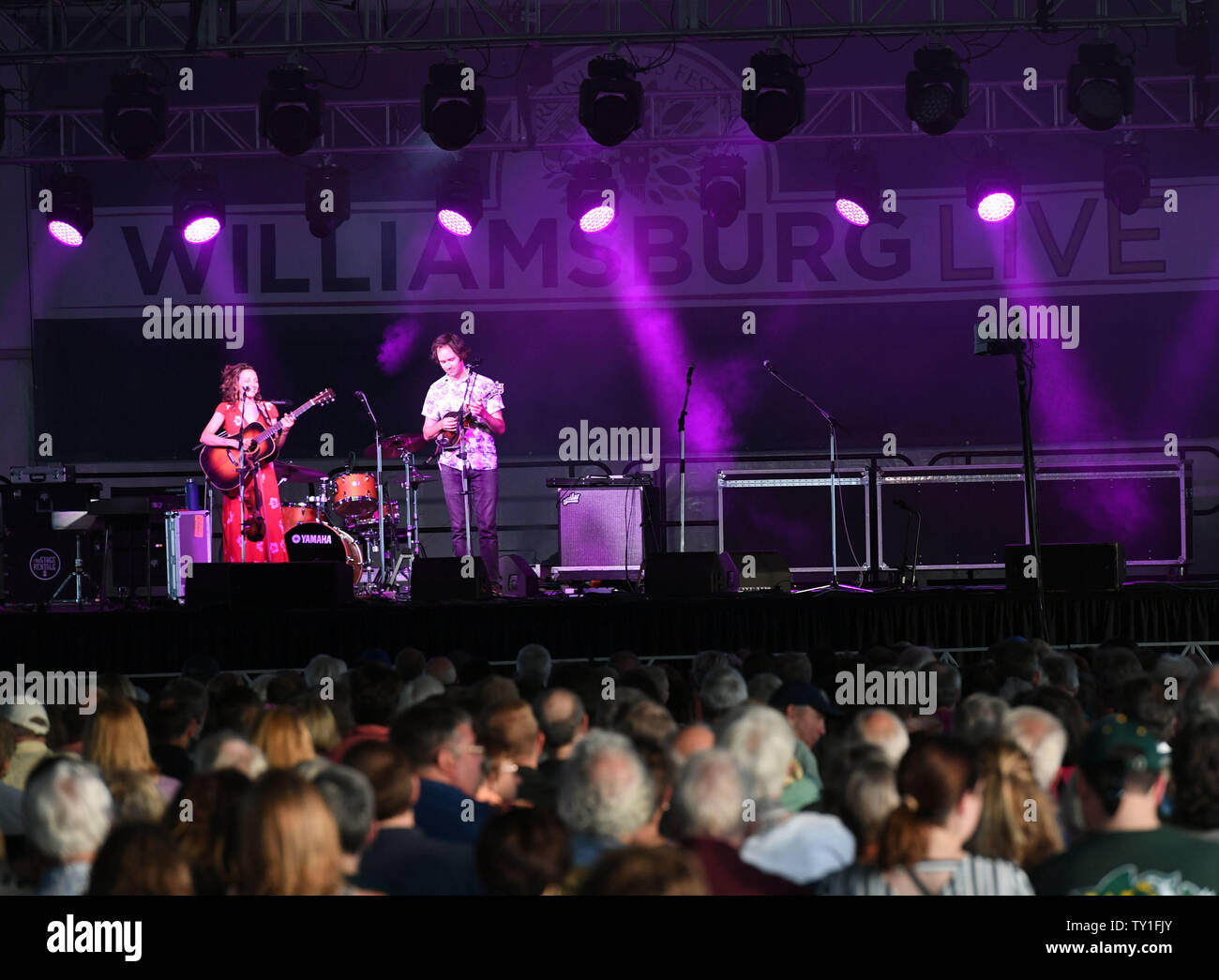 June 22, 2019 - MANDOLIN ORANGE duo of ANDREW MARLIN and EMILY FRANTZ   comes to Williamsburg Live presented by the Virginia Arts Festival in Williamsburg, Virginia on 22 JUNE 2019. Â© Jeff Moore 2019 (Credit Image: © Jeff Moore/ZUMA Wire) Stock Photo