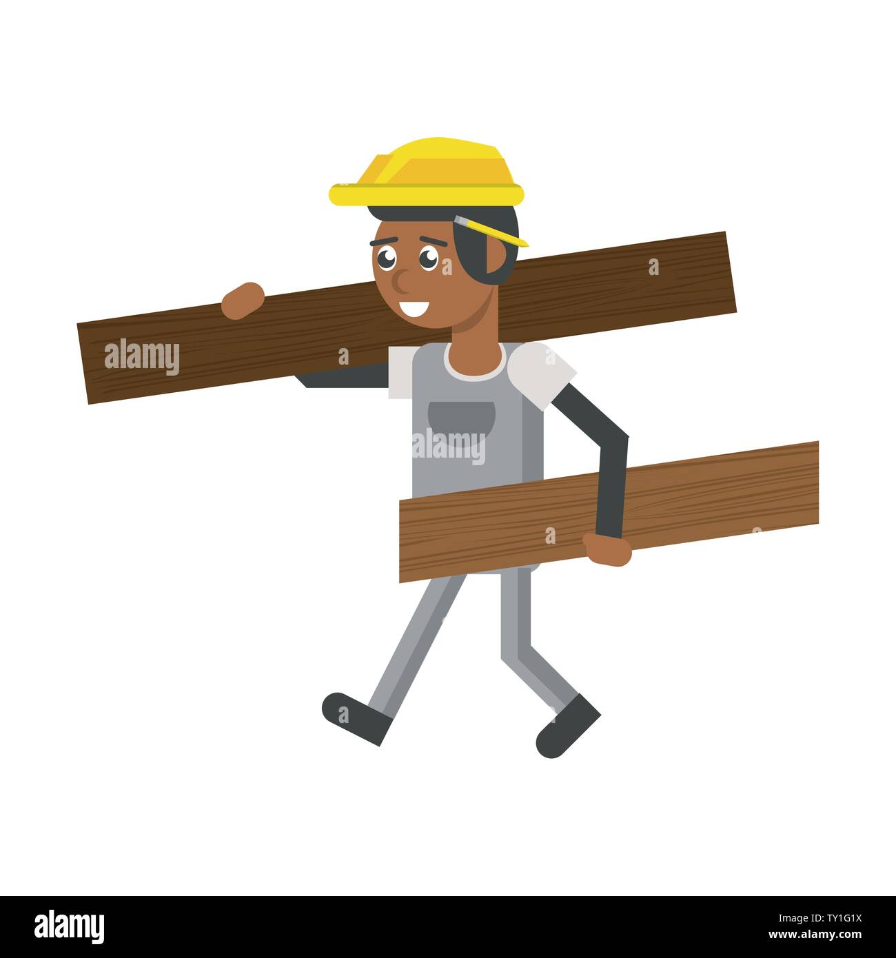 Construction worker smiling cartoon isolated Stock Vector Image & Art ...
