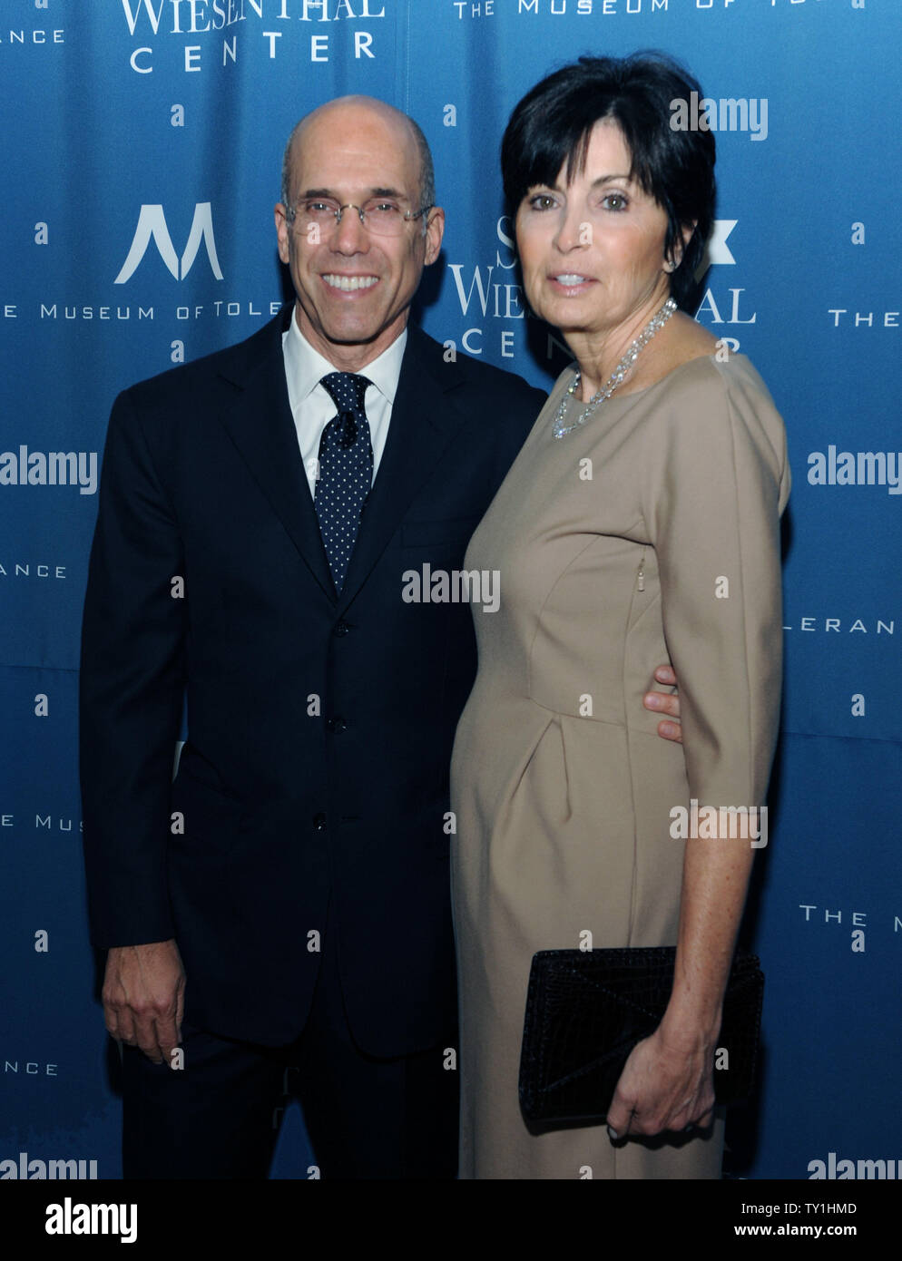 Producer Jeffrey Katzenberg and his wife Marilyn arrive at the Simon Wiesenthal Center's 2010 Humanitarian Award gala  honoring producer Brian Grazer and director Ron Howard in Beverly Hills, California on May 5, 2010.   UPI/Jim Ruymen Stock Photo