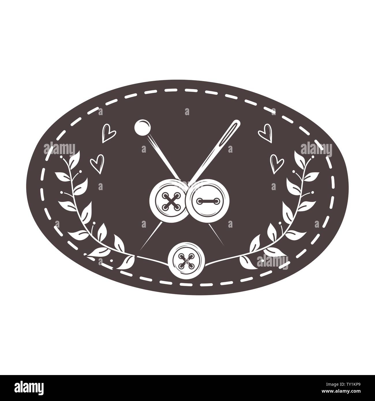 Button and needle design, Tailor shop fashion textile workshop sewing ...