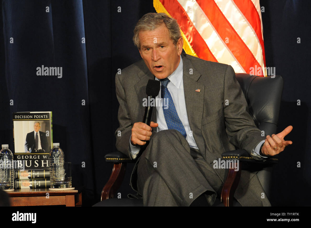 Former President George W. Bush discusses his memoirs, 