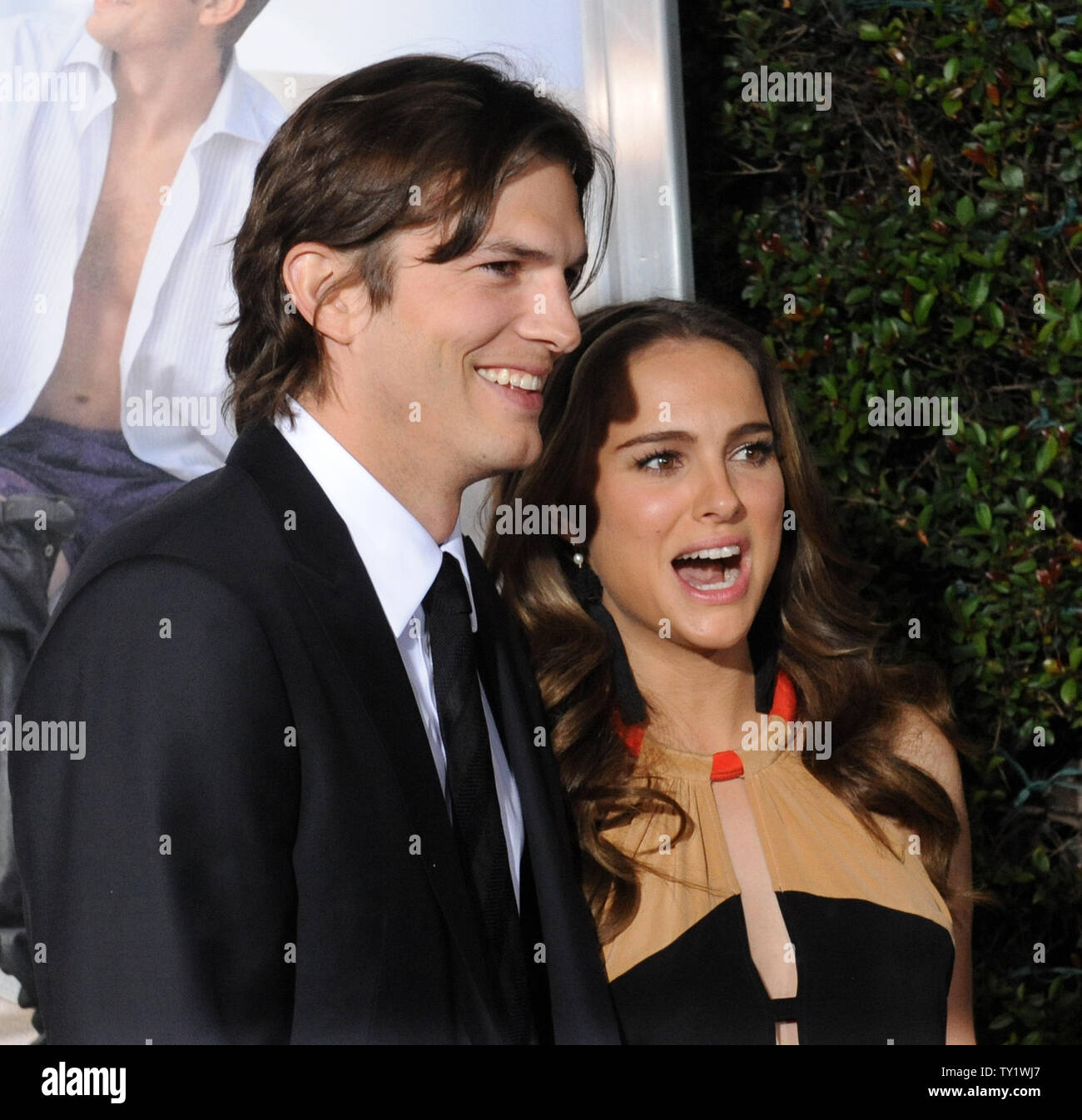 Actors Ashton Kutcher and Natalie Portman, cast members in the motion