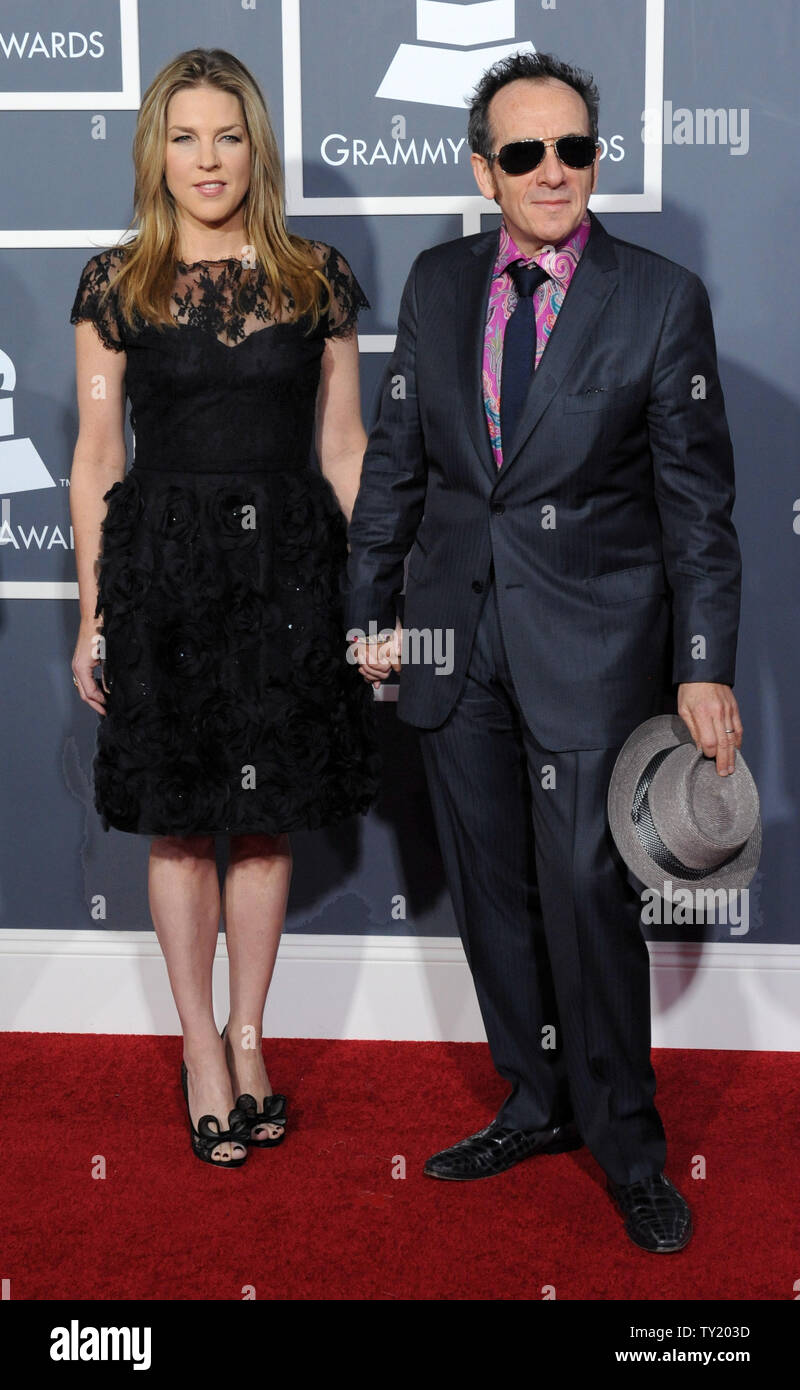 Singer Diana Krall and her husband, musician Elvis Costello arrive at