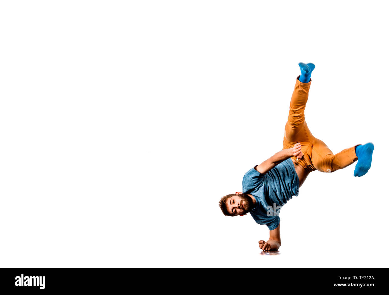Modern Man Doing Break Dance Routine Stock Photo Alamy