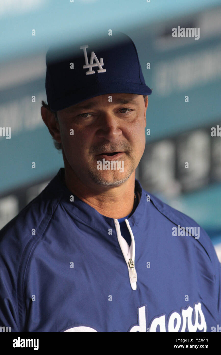 Los Angeles Dodgers Manager Don Mattingly In The Dugout Before The