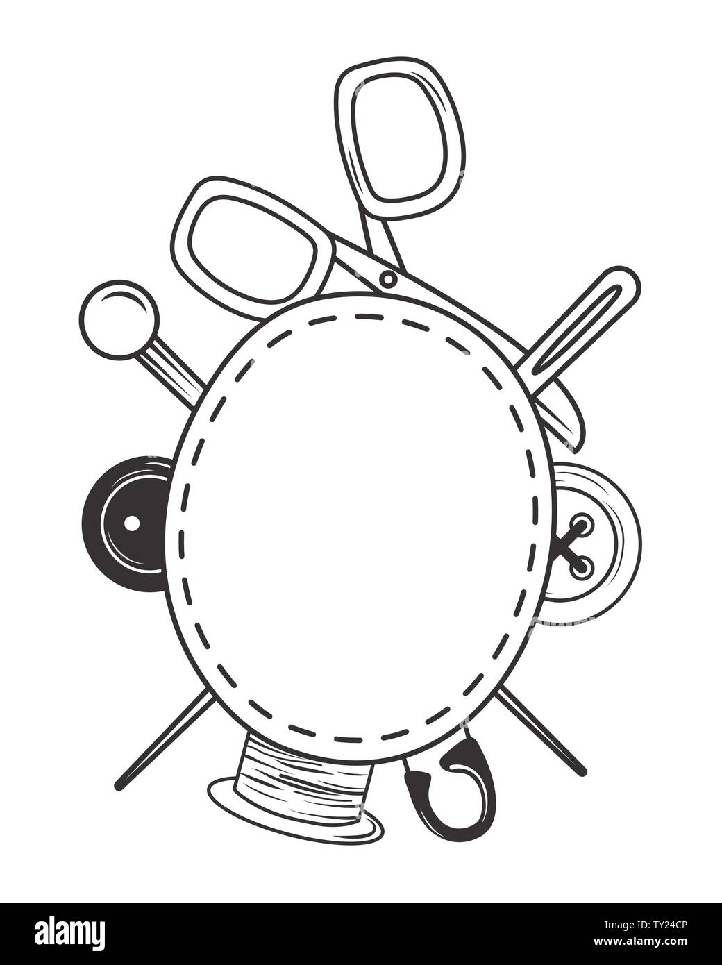 Icon set design, Tailor shop fashion textile workshop sewing and ...