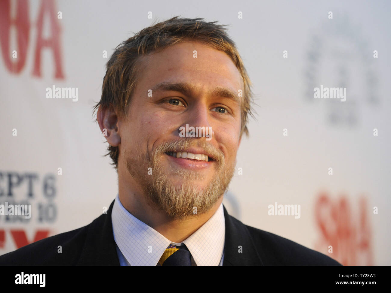Cast member Charlie Hunnam attends the Sons of Anarchy, Season 4 premiere screening at the Arclight Theatre in the Hollywood section of Los Angeles on August 30, 2011.      UPI/Phil McCarten Stock Photo