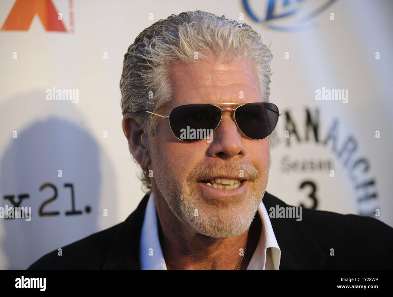 Cast member Ron Perlman attends the Sons of Anarchy, Season 4 premiere screening at the Arclight Theatre in the Hollywood section of Los Angeles on August 30, 2011.      UPI/Phil McCarten Stock Photo