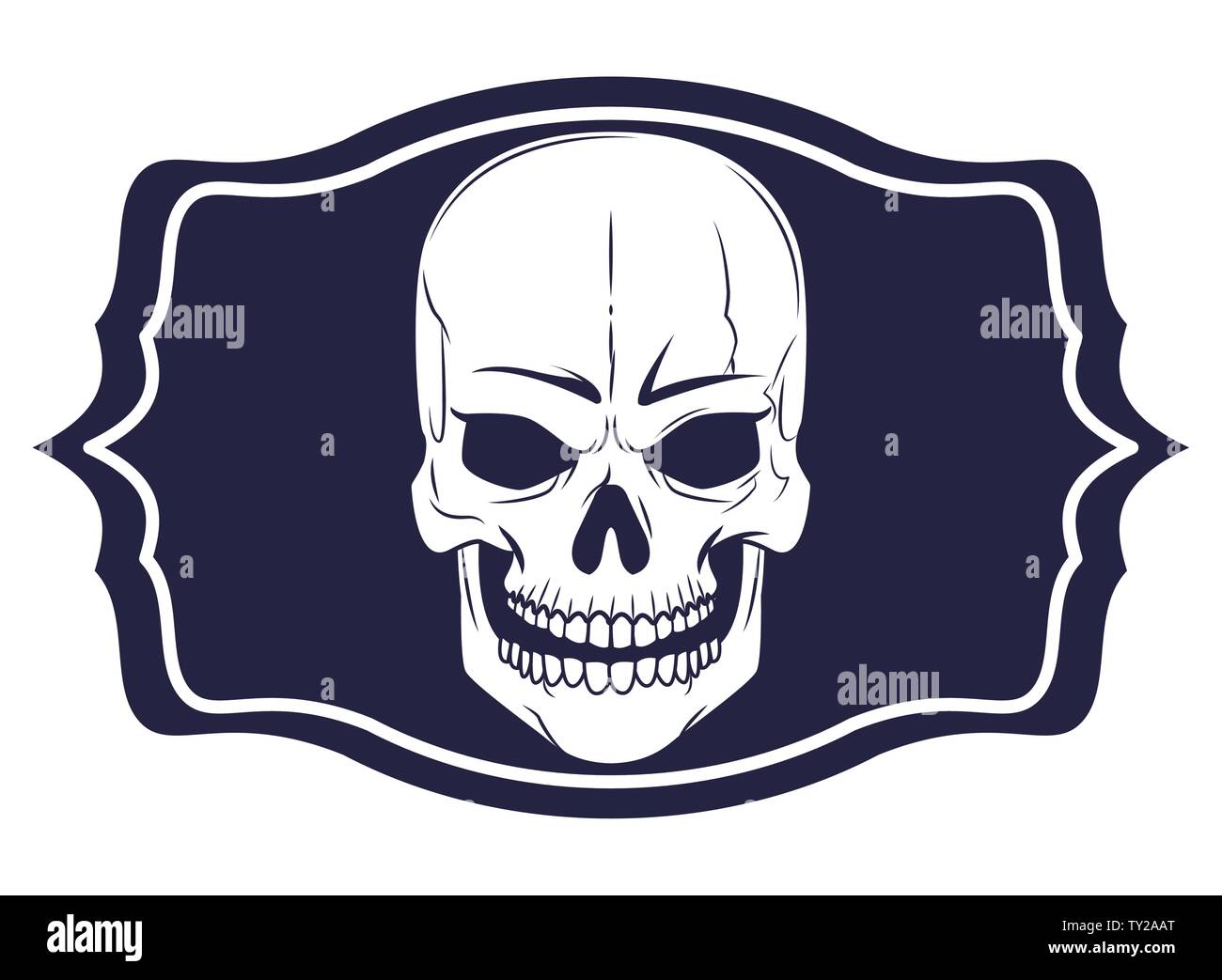 skull head drawn tattoo icon Stock Vector Image & Art - Alamy