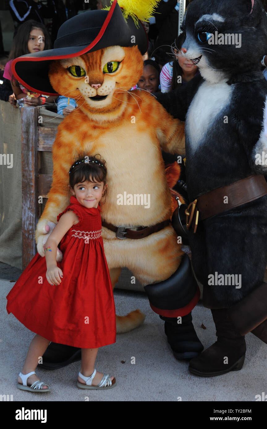 Valentina Paloma Pinault, the daughter of Salma Hayek, the voice of Kitty Southpaw in the motion picture animated comedy 'Puss In Boots', attends the premiere of the film at the Regency Village Theatre in the Westwood section of Los Angeles on October 23, 2011.   UPI/Jim Ruymen Stock Photo
