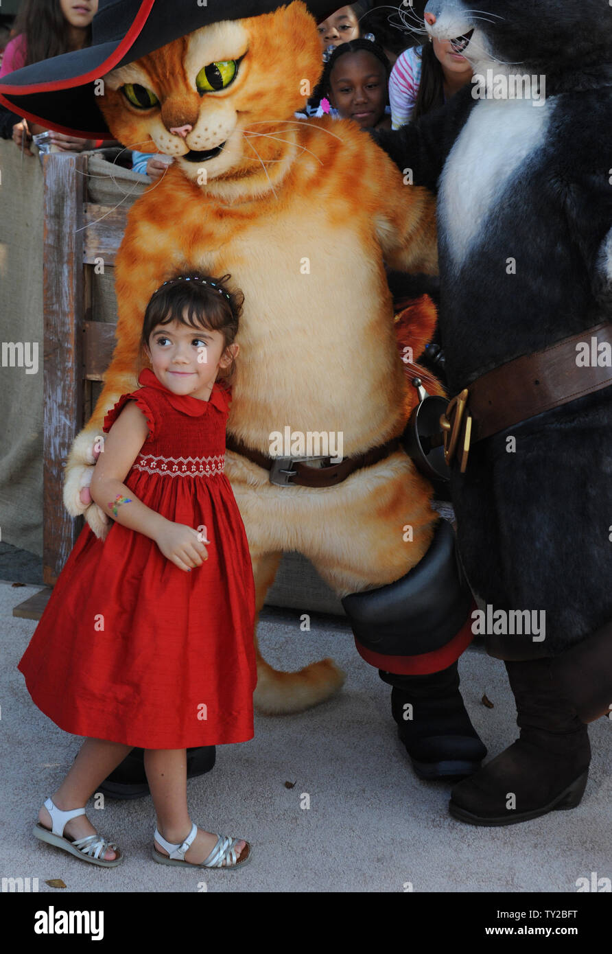 Valentina Paloma Pinault, the daughter of Salma Hayek, the voice of Kitty Southpaw in the motion picture animated comedy 'Puss In Boots', attends the premiere of the film at the Regency Village Theatre in the Westwood section of Los Angeles on October 23, 2011.   UPI/Jim Ruymen Stock Photo