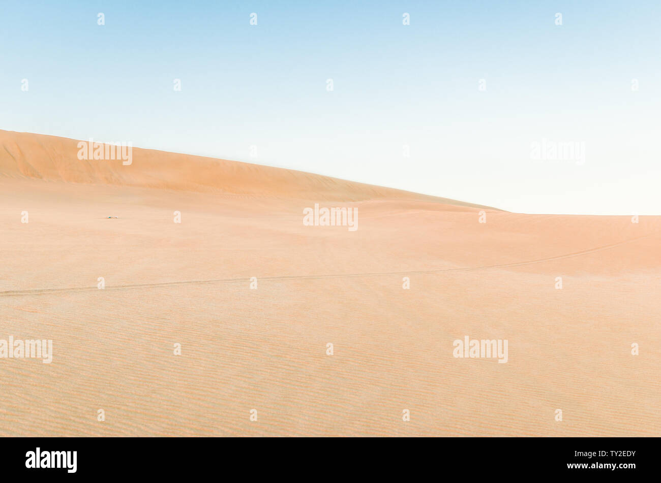 Dune in the desert with yellow sand. Selective focus Stock Photo