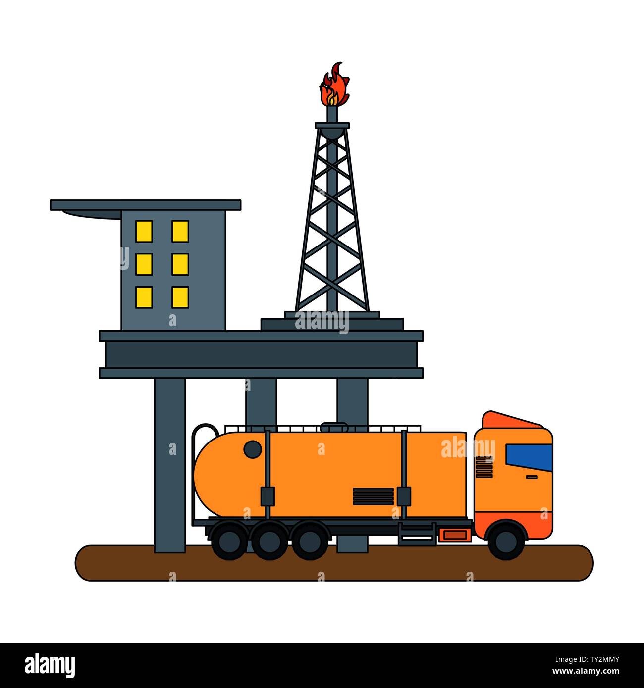 Petroleum oil refinery plant with machinery Stock Vector Image & Art