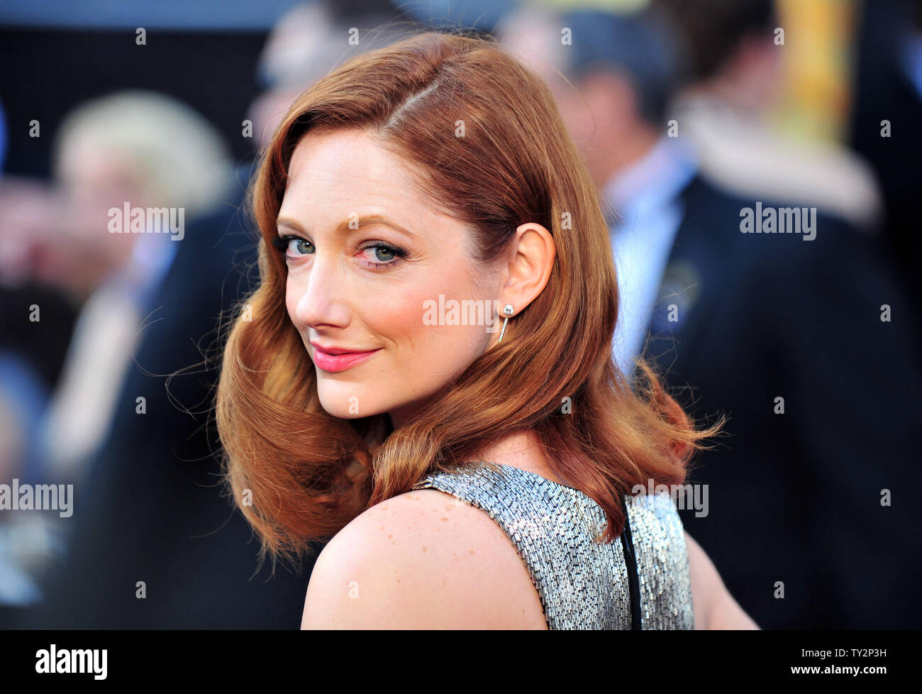Judy Greer arrives on the red carpet at the 84th Academy Awards at the Hollywood and Highlands Center in the Hollywood section of Los Angeles on February 26, 2012.       UPI/Kevin Dietsch Stock Photo