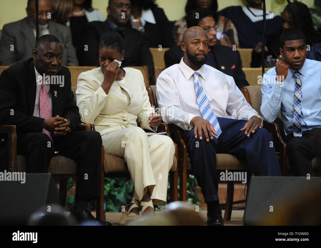 (Front Row LR) Family Lawyer Benjamin Crump, Sybrina Fulton and Tracy