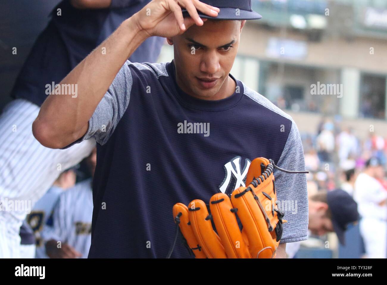 Trenton, New Jersey, USA. 25th June, 2019. ADONIS ROSA, a pitcher