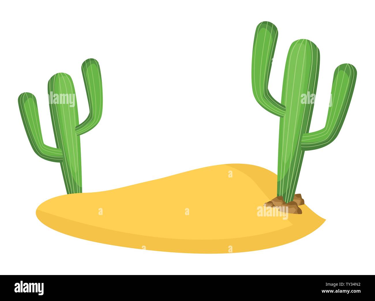cactus plant and sand icon cartoon Stock Vector Image & Art - Alamy