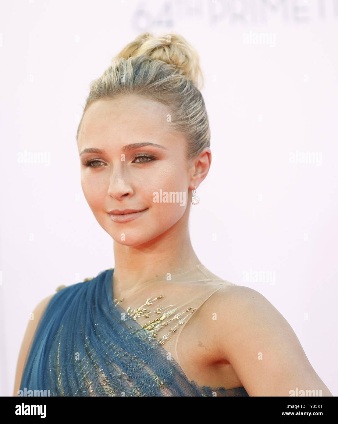 Actress Hayden Panettiere arrives for the the 64th Primetime Emmys at the Nokia Theatre in Los Angeles on September 23, 2012. UPI/Danny Moloshok Stock Photo