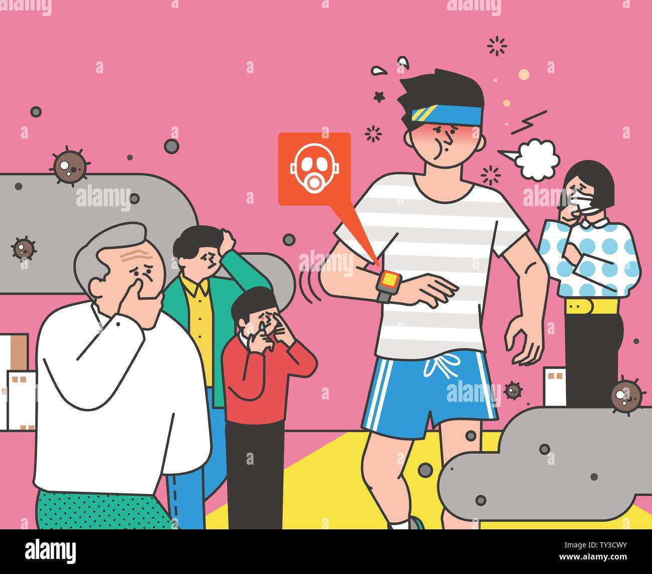 illustration of attention to health and safety when the seasons change