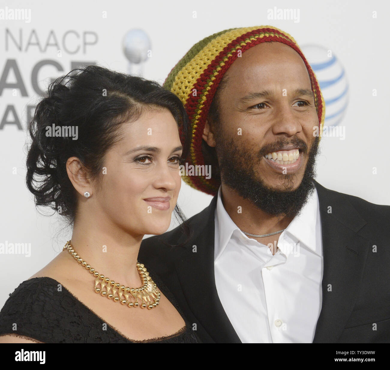 Singer Ziggy Marley (R) and wife Orly Marley arrive for the 44th NAACP  Image Awards at the Shrine Auditorium in Los Angeles on February 1, 2013.  UPI/Phil McCarten Stock Photo - Alamy