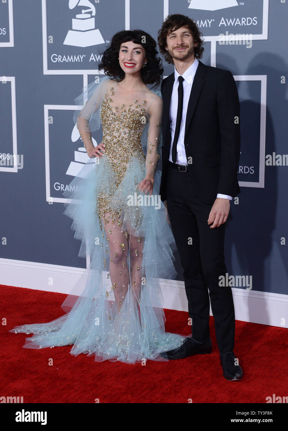 Kimbra And Gotye Arrive At The 55th Annual Grammy Awards At The Staples