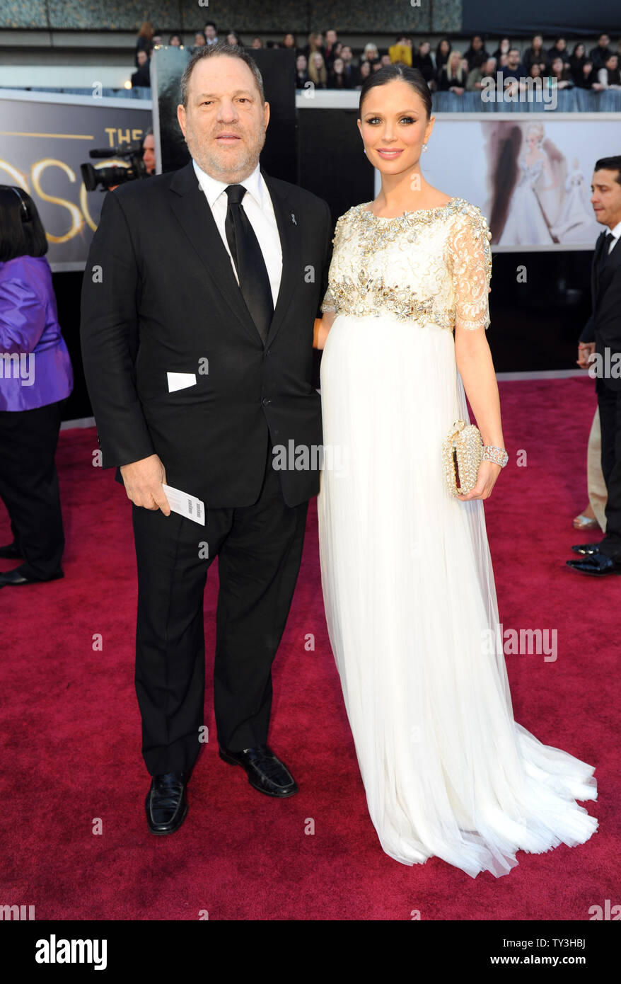 Harvey Weinstein and Georgina Chapman arrive on the red carpet at the 85th Academy Awards at the Hollywood and Highlands Center in the Hollywood section of Los Angeles on February 24, 2013.   UPI/Kevin Dietsch Stock Photo