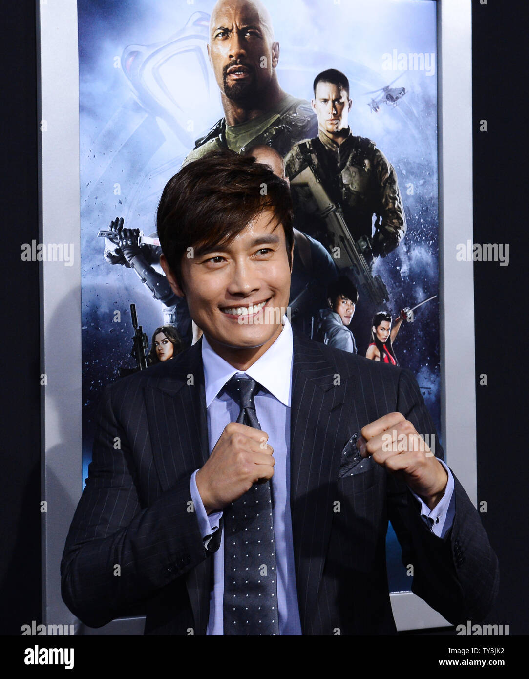 Byung-hun Lee, a cast member in the motion picture sci-fi thriller "G.I. Joe:  Retaliation", attends the premiere of the film at TCL Chinese Theatre in  the Hollywood section of Los Angeles on