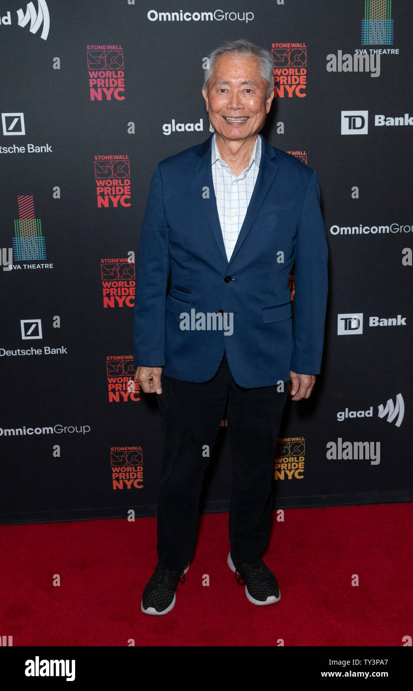 New York, NY - June 26, 2019: George Takei attends Stonewall 50 World Pride NYC Gamechangers in partnership with GLAAD at SVA Theatre Stock Photo