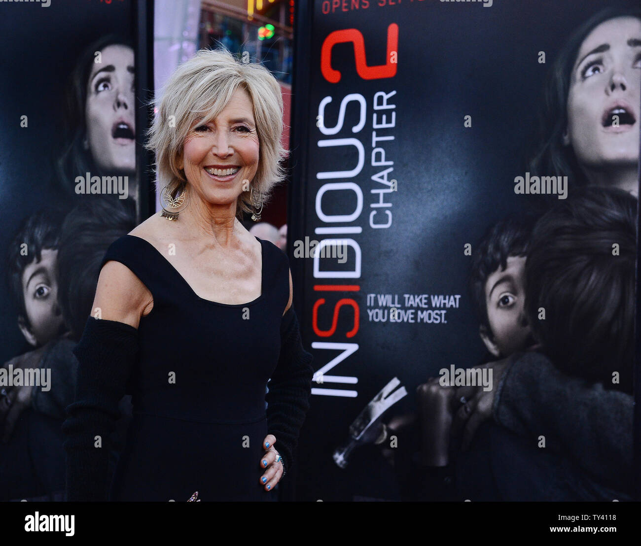 Cast member Lin Shaye attends the premiere of the motion picture horror thriller 'Insidious: Chapter 2' at Universal CityWalk in Universal City on September 10, 2013. The haunted Lambert family seeks to uncover the mysterious childhood secret that has left them dangerously connected to the spirit world.  UPI/Jim Ruymen Stock Photo