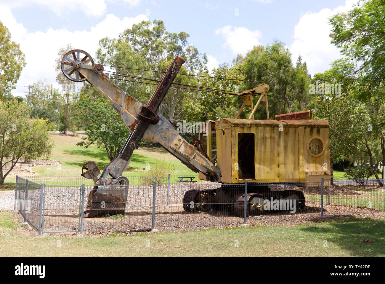 Mining display at the former gold mining town of Mount Morgan Queensland Australia Stock Photo