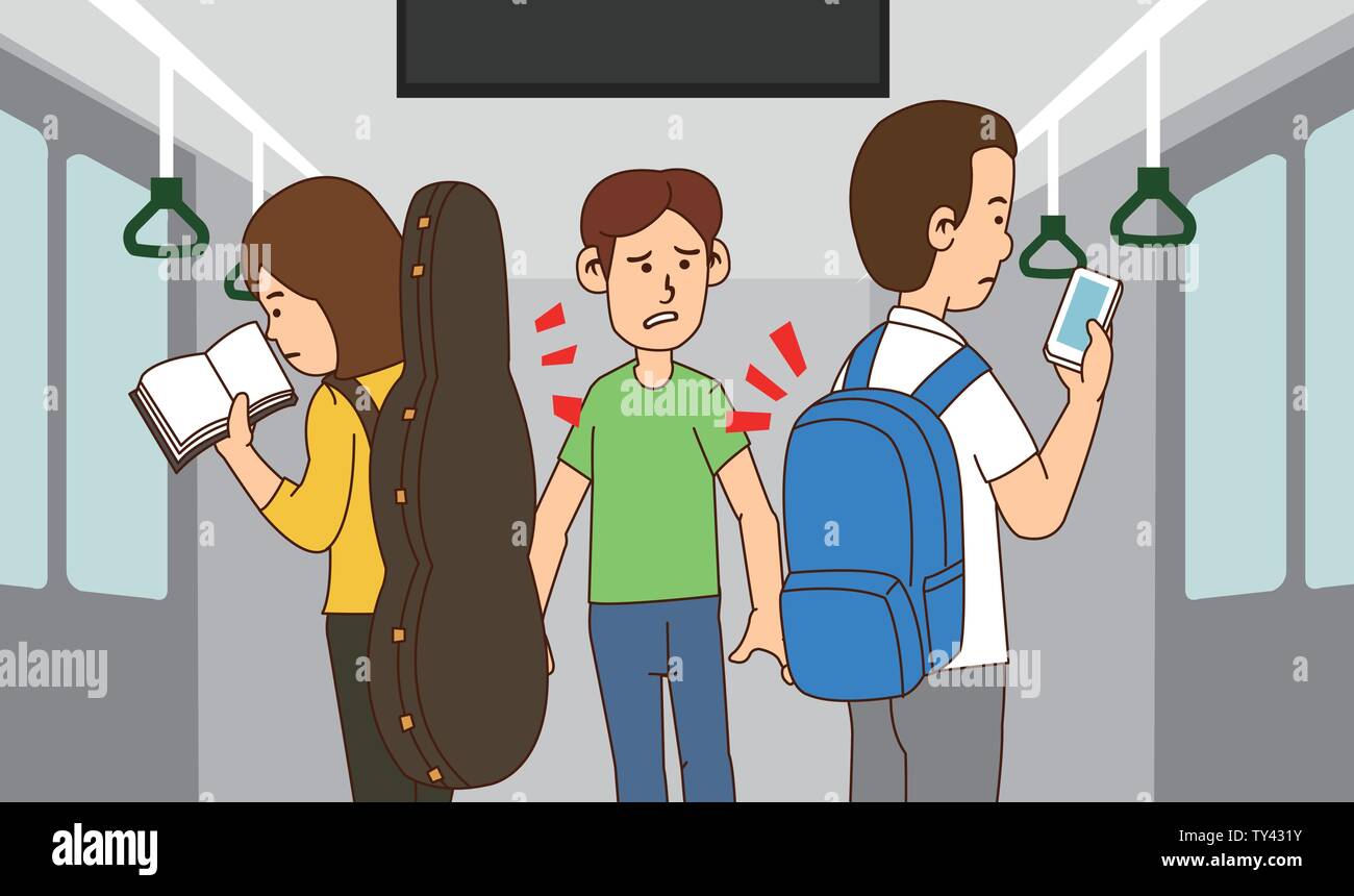 illustration of Public etiquette concept, how to behave in public places. 018 Stock Vector
