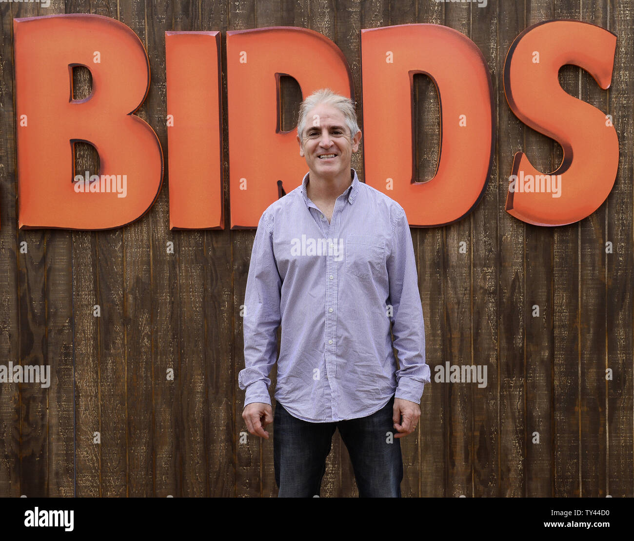 Cast member Carlos Alazraqui, the voice of Amos in the animated motion picture comedy 'Free Birds' attends the premiere of the film at the Westwood Village Theatre in Los Angeles on October 13, 2013. In the film, two turkeys from opposite sides of the tracks must put aside their differences and team up to travel back in time to change the course of history - and get turkey off the holiday menu for good.   UPI/Jim Ruymen Stock Photo