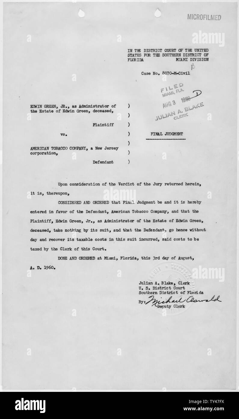 Finalized Judgement Example Final Judgment; Scope and content: This is the final judgment in the ...